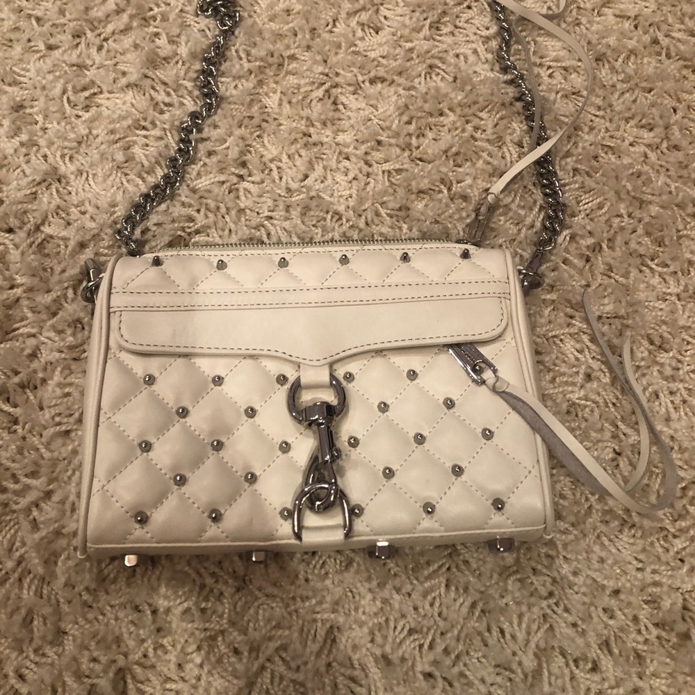 Rebecca Minkoff white stud cross body bag